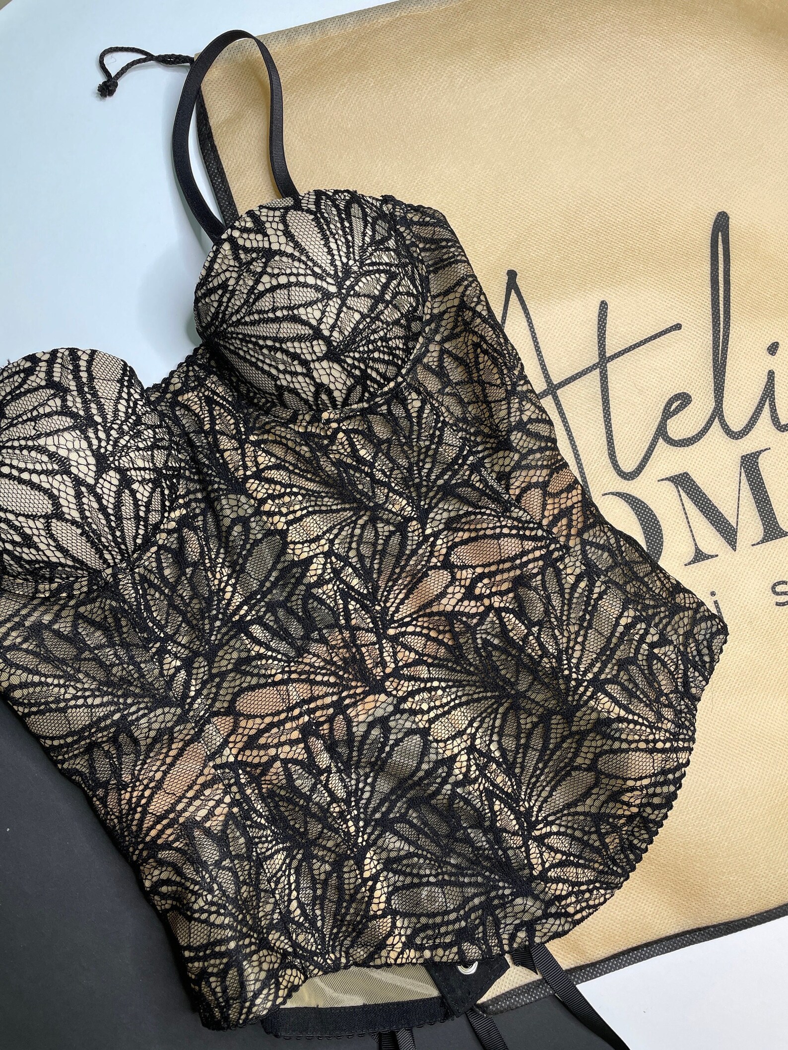 Black Floral Lace Corset Top Mesh Bustier Custom Corset Tops Etsy