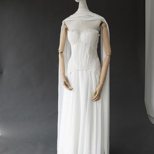 Full Length Chiffon Maxi Bridesmaid Gowns Ivory