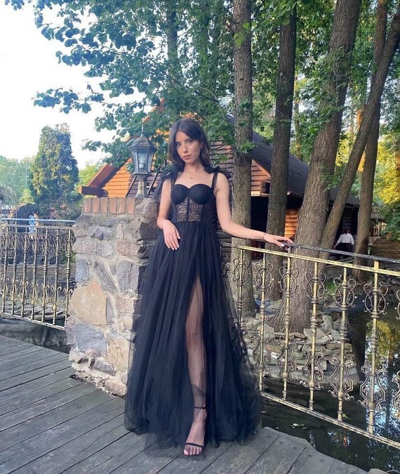 black dress with mesh skirt Women's Black Mesh Racer Satin Skirt Maxi Dress