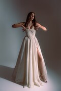 Ivory Taffeta Wedding Skirt, Leg Cut Custom Made Skirt, Bespoke Bridesmaid Skirt