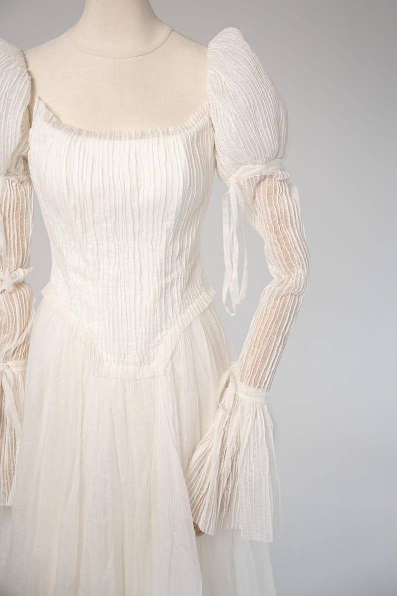 Modern Silk Wedding Dress, Handcrafted Bridal Gown, Custom Bride-to-Order Dress, Unique Wedding Attire image 9