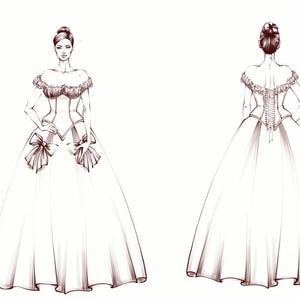 Bridal Fashion Sketch Custom Wedding Dress Drawing, Designer Project, Individual Dress Design, Unique Bride Gift