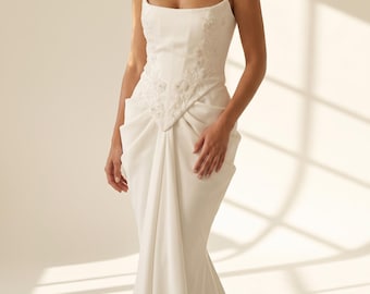 Bridal Corset, Satin Lace-Up Bustier, Wedding Top, Elegant Corset for Bride