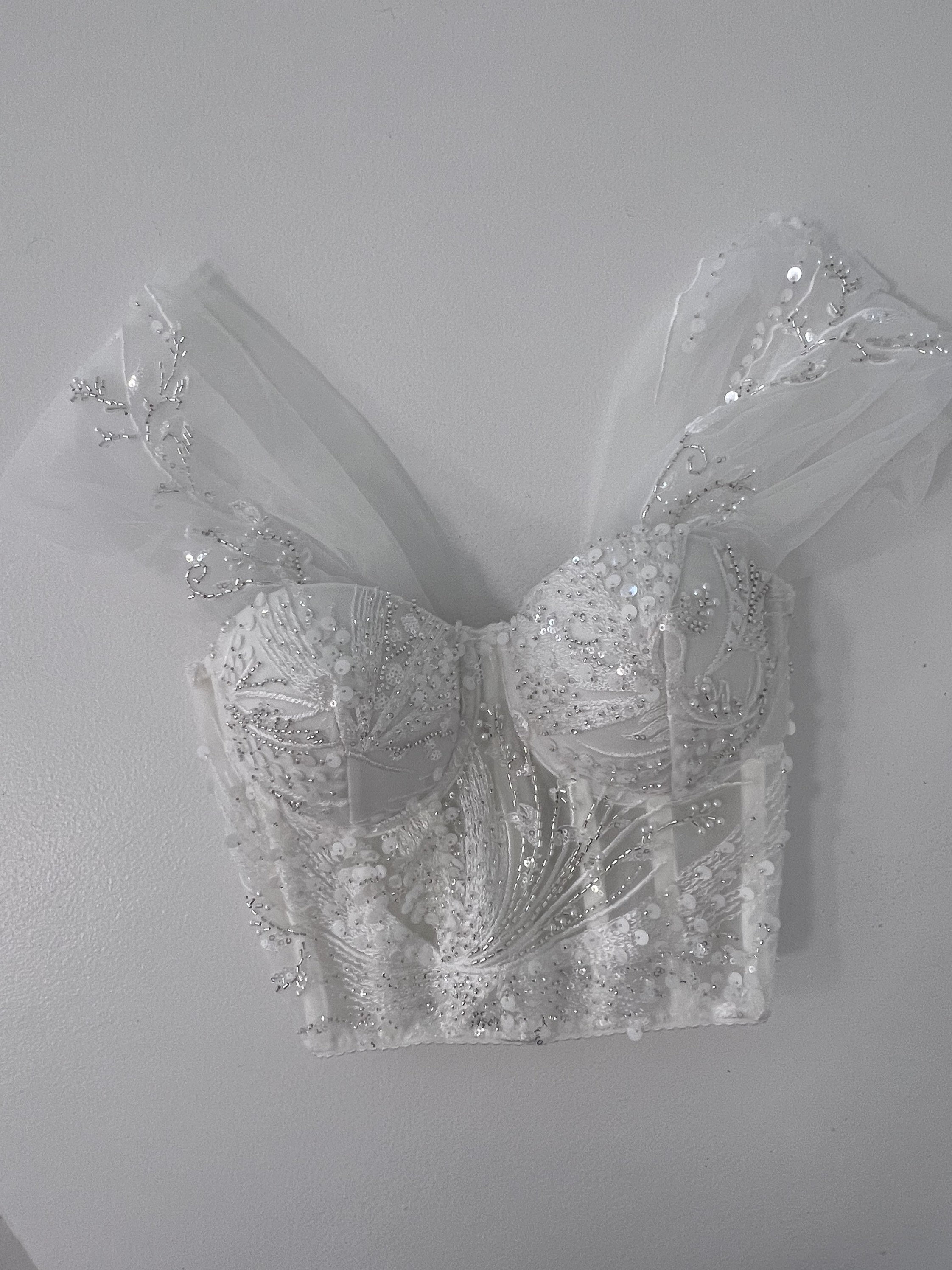 Floral Beaded Lace Wedding Custom Corset, Bespoke Order