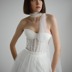 Ivory Floral Sparkling Beaded Lace Corset Top, Lacing Back Wedding Bridal Gown, Honeymoon Corrective Waist Training Made To Order Corset Top