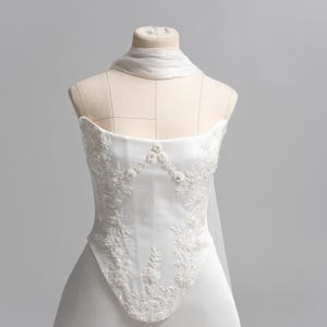 Beaded Corset Ensemble, Interchangeable Skirts, Premium Satin Corset, Refined Elegance, Metal Boning Support image 4