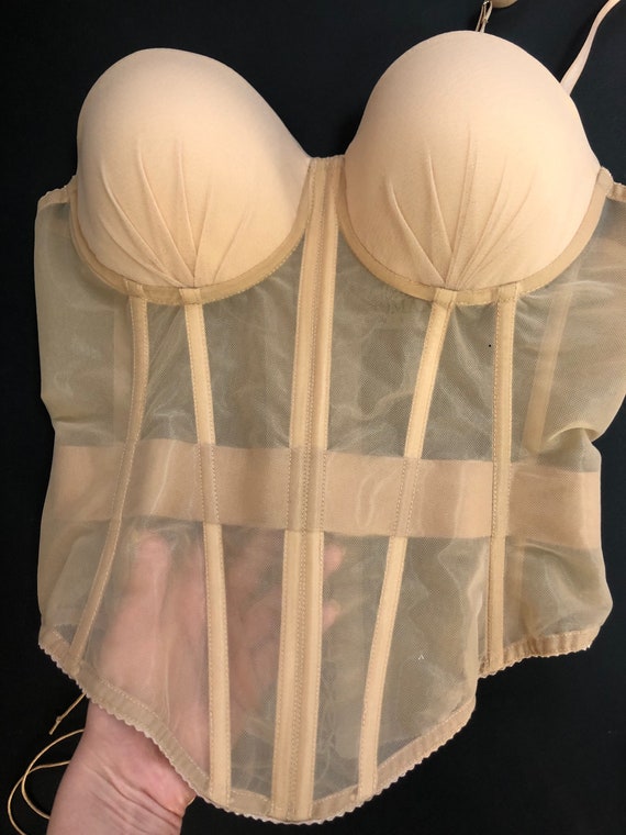 Removable Straps Beige Mesh Corset , Sexy Bustiers Crop Top, Transparent  Tightlacing for Woman, Plus Size Waist Training Corset, Best 
