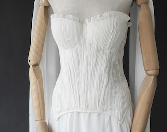 Ivory Chiffon Maxi Wedding Dress, Corset Bridal Gown, Long Dress, Formal Gown, Long Sleeveless Dress, Christmas Gift Ideas