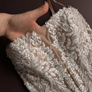 Viktorianischer Stil Perlen Applikation Korsett, Besticktes Netz Top, Ohne Knochen Korsett, viktorianische Verzierung