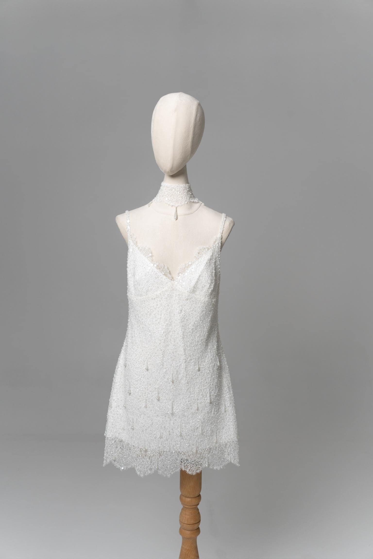 Ivory Lace Mini Dress Set - Beaded Corset and Detachable Satin Train - Etsy