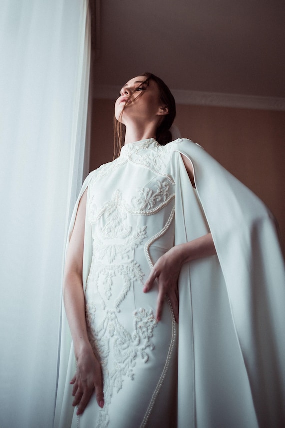 Vintage Handmade Long Sleeve Wedding Dress, Lace Bohemian Wedding Dress, Wedding Dress Boho, Unique Modest Wedding Dress, Wedding Dress