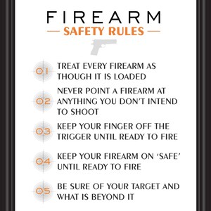Printable Firearms Safety Rules Poster Sign for Firearms Instructor Gun ...