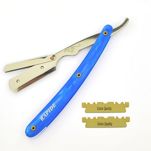 Straight Cut Throat Shaving Razor Barber + 10 Free Blades