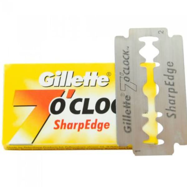 20 x maquinillas de afeitar de barbero de corte recto de seguridad de doble filo, cuchillas de afeitar Gillette a las 7 en punto