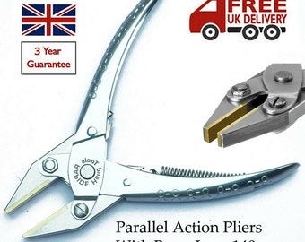 Parallel Pliers  Brass Flat Nose Jaws 140mm 5.5" Beading Jewellery Watch Optical