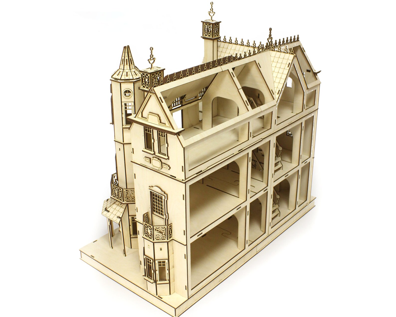 Dollhouse puppet castle wooden plan wood miniature Etsy