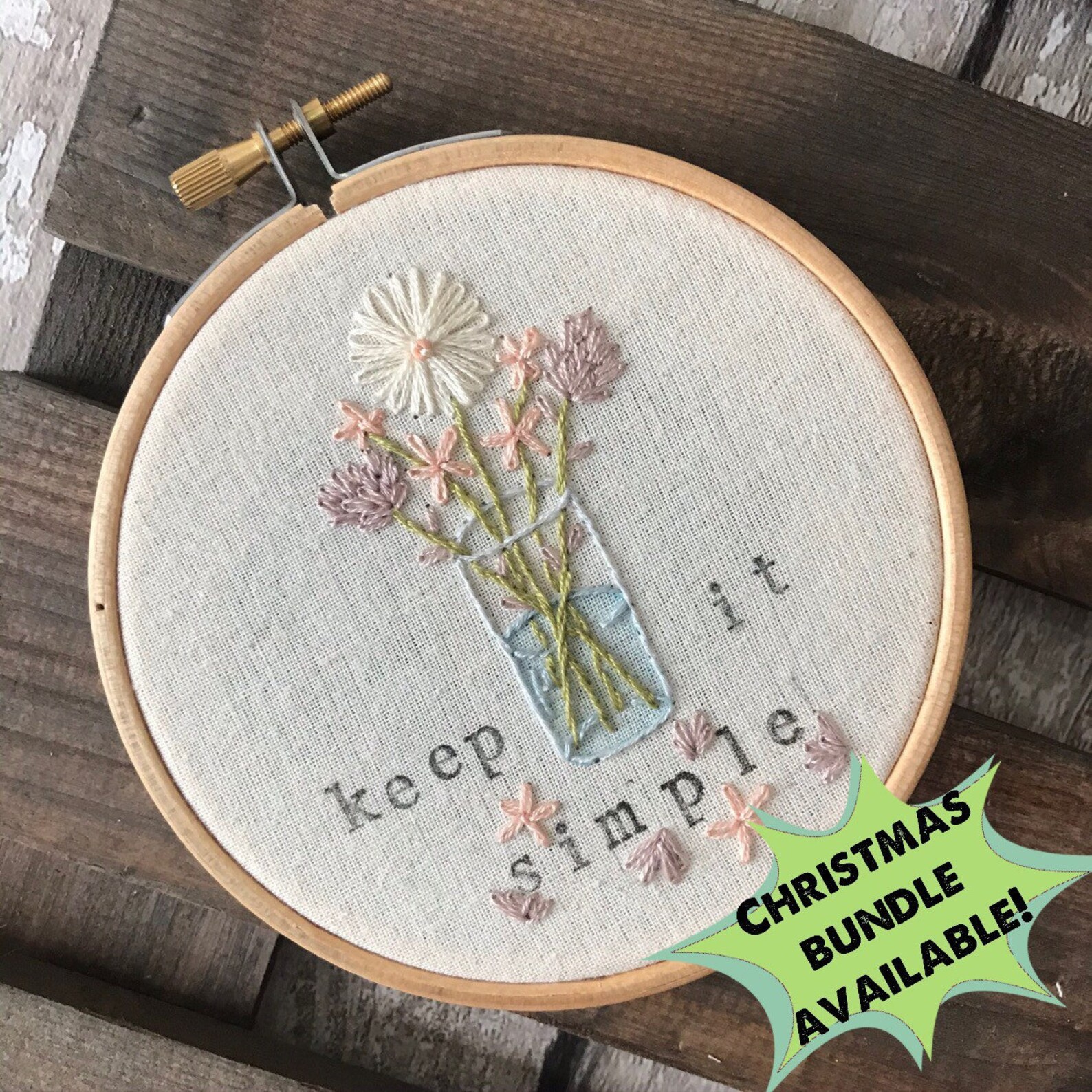 Citation garder simple Broderie Hoop Décoration Art de Etsy