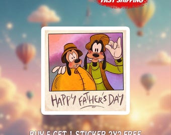 Father’s Day Disney Dad Sticker, Goofy Rad Dad Vinyl Decal, Cute Dad Gift Sticker