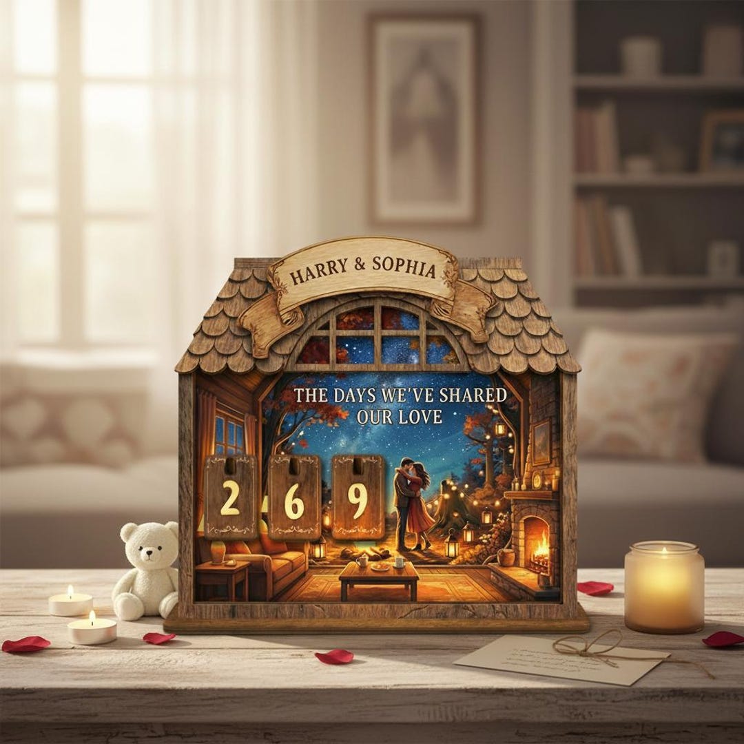 Romantic Countdowns Personalized Countdown Calendar - “the Days We’ve Shared Our Love ...