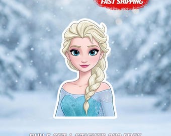 Elsa Frozen Waterproof Vinyl Sticker: Laptop, Water Bottle Decal