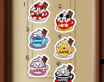 Personalized Disney Teacup Magnet, Disney Cruise Door Magnet, Cute Character Cup Magnet, Family Vacation Cruise Decor