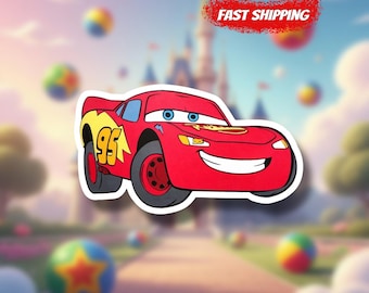 Lightning McQueen Car Sticker: Waterproof Vinyl Decal HydoFlask
