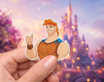 Hercules Sticker, Greek Hero Vinyl Decal, Fairytale Strong Man Car Magnet, Mythology Inspired Storybook Gift