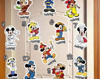 Personalized Mickey Magnets, Custom Name Fridge Magnet Set, Cute Cartoon Magnets with Your Child’s Name Gift for Kids