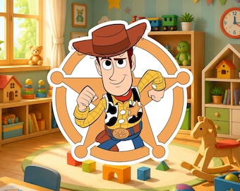 Woody Sticker, Toy Story Cowboy Sticker, Sheriff Woody Vinyl Decal, Pixar Character Sticker, Laptop Water Bottle Sticker Gift