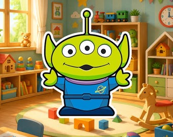 Pegatina de alienígena de Toy Story, calcomanía de vinilo de los Hombres Verdes, pegatina de alienígena de Pizza Planet, lindo regalo para botella de agua de laptop con dibujos animados espaciales