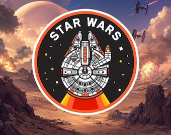 Star Wars Sticker, Death Star Logo Vinyl Decal, Space Battle Waterproof Sticker, Laptop Water Bottle Decal