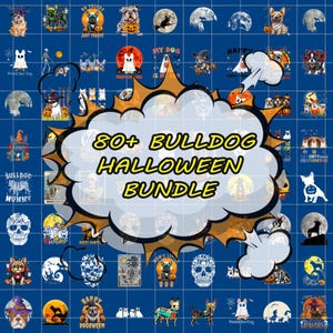 80+ Halloween Bulldog Dog PNG Pack Designs, Funny Scary Dog Designs, Sublimation Printing for Dog Lovers, Spooky Dog