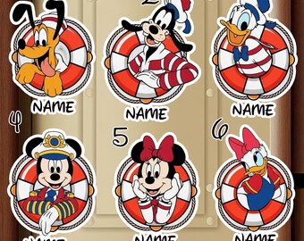 Disney Cruise Magnet, Personalized Cruise Door Magnet, Family Cruise Magnet, Disney Friends Magnet, Cruise Decor Gift, Custom Name Magnet