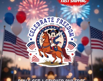 Celebrate Freedom 250 Sticker, Patriotic America Decal, USA 1776–2026 Vinyl Sticker, Fourth of July Celebration Gift