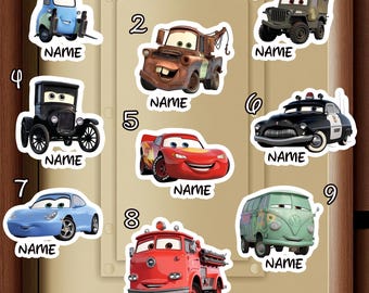 Imán personalizado para puerta de Disney Cars, imán de Rayo McQueen, imán de personajes de Cars para cruceros Disney, decoración para la puerta del camarote de un crucero familiar