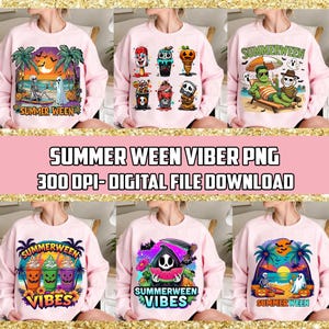 Summerween Png Bundle, Funny Summer-ween Png, Summerween Horror Characters Png, Spooky Summer, Halloween Gift, Year-Round, Beach Skelly