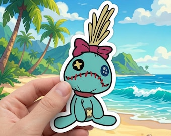 Scrump Doll Sticker, Lilo and Stitch Vinyl Decal, Cute Cartoon Doll Sticker, Laptop & Water Bottle Sticker, Disney Collectible