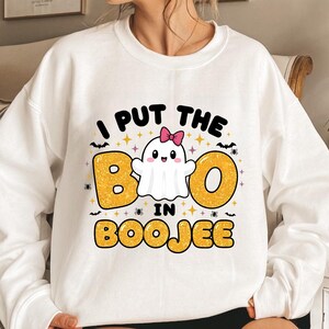 I Put The Boo In Boojee PNG, Preppy halloween png, Cute Ghost Halloween Sublimation Design Funny Ghost Spooky Season, Halloween shirt Png