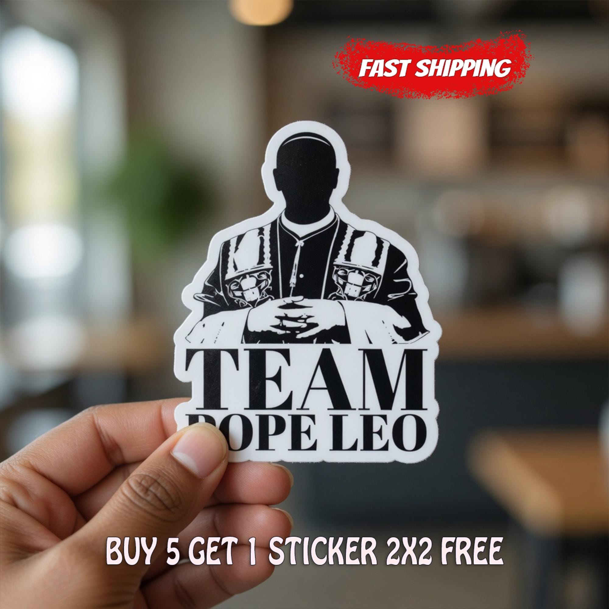 Team Pope Leo XIV Sticker, Catholic Faith Vinyl Decal, Car Magnet ...