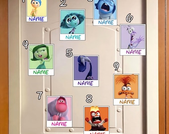 Imán personalizado de todos los personajes de Inside Out 2 para cruceros: Alegría, Tristeza, Ira, Ansiedad y Envidia. Imán para crucero familiar.