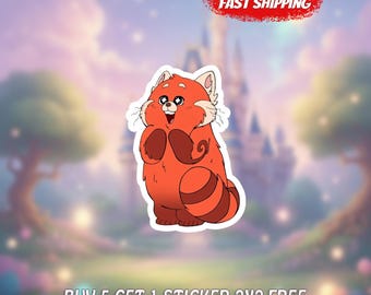 Pegatina Disney Turning Red / Resistente al agua / Pegatinas para portátil / Pegatinas para botella de agua Disneyland Red Panda Miriam Disney