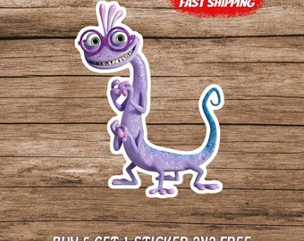 Funny Purple Chameleon Sticker, Cute Cartoon Lizard Vinyl Decal, Waterproof Laptop Water Bottle Sticker, Disney Inspired Gift