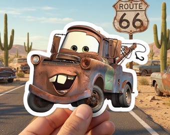 Lightning McQueen & Tow Mater Sticker - Waterproof Vinyl Decal