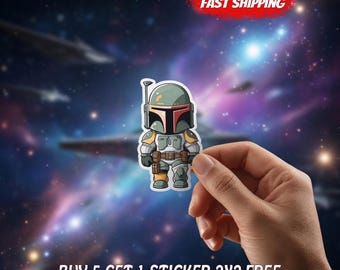 Boba Fett Vinyl Sticker: Star Wars Bounty Hunter Fan Art