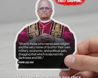 Pope Leo XIV Quote Sticker, No Kings In America Vinyl Decal, Car Magnet, Subtle Protest Sticker, Easter Catholic Gift