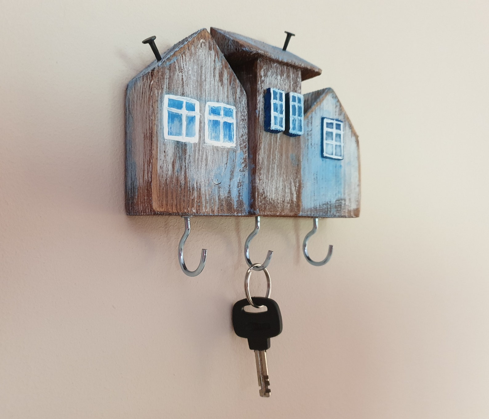 Handmade Key Holder Wall Hanging Home Decor Rustic Gift Wooden Etsy