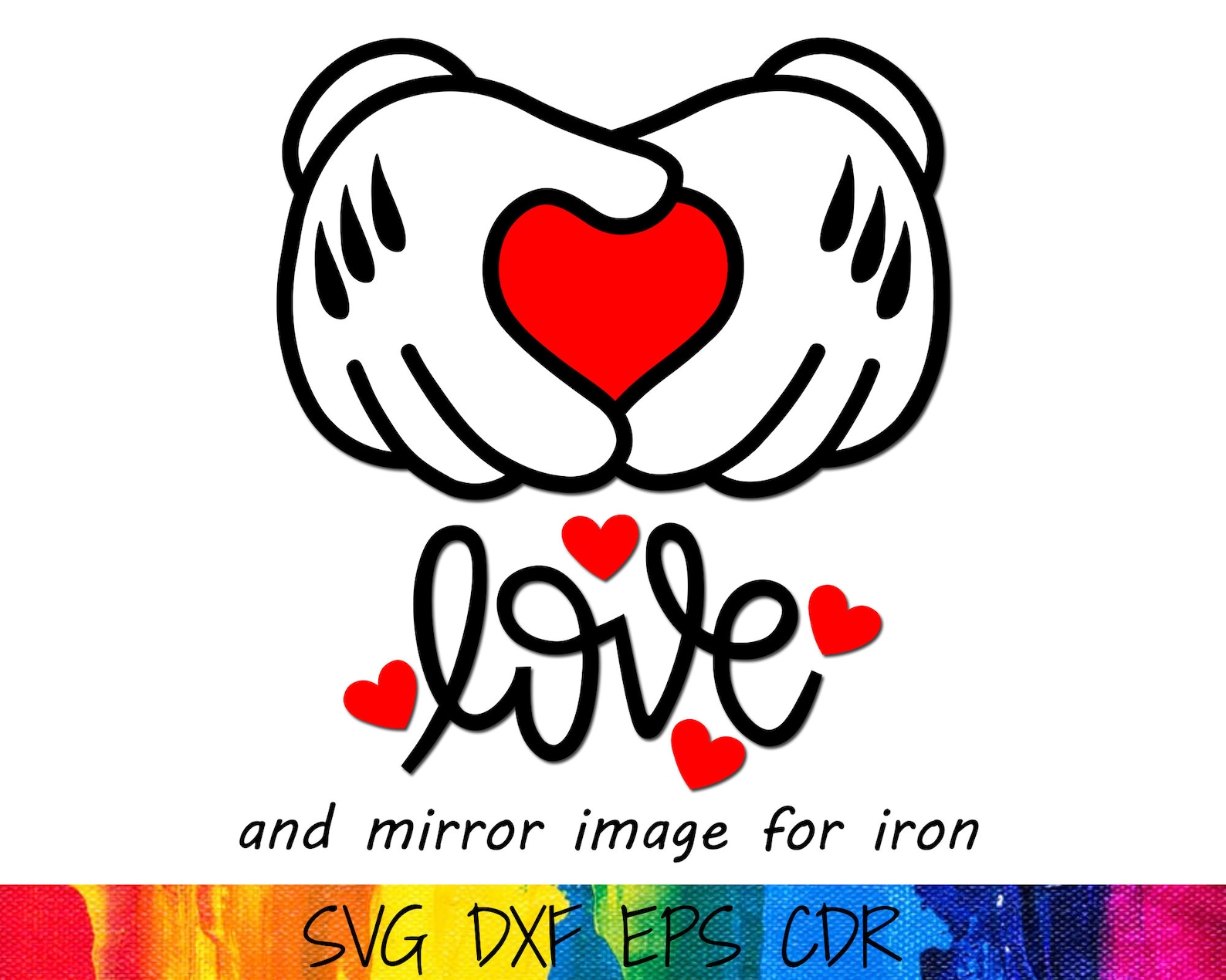 Mickey Hands Heart Svg Files Mouse Hand Heart Sign Love Svg | Etsy