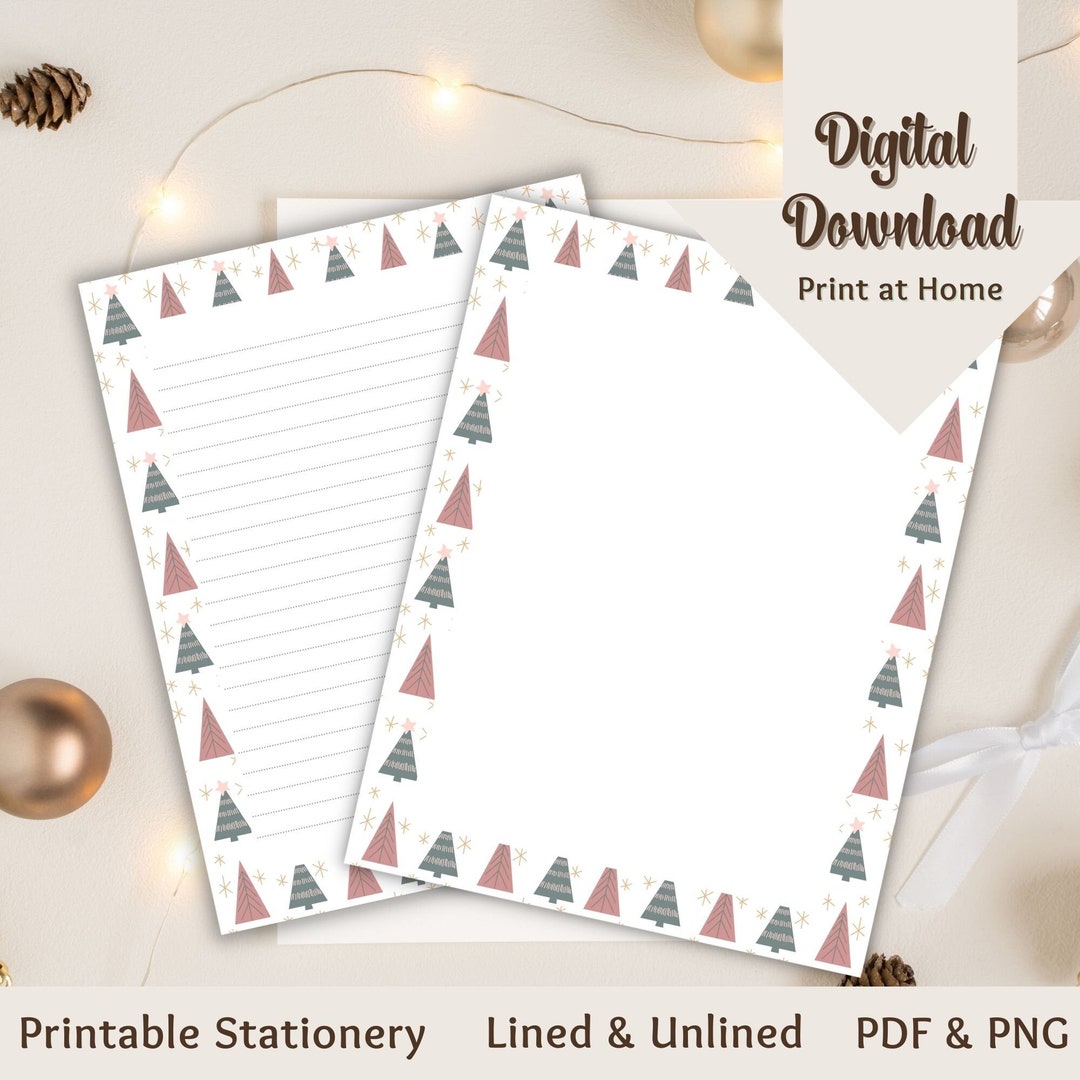 Christmas Stationery Printable Stationery Holiday Letter Writing ...