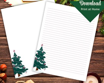 Christmas Stationery, Holiday Letterhead Templates, Printable Letter Writing Paper, Journal, Notepad, Xmas Scrapbook, Winter Stationary Set