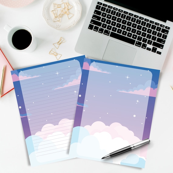 Night Sky Stationery Cute Stationery Set Printable Letter - Etsy